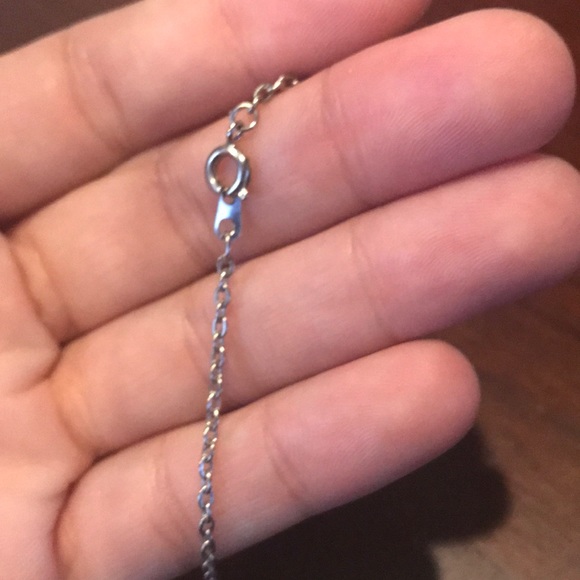 Vintage Lightweight Silvertone Gemstone Cross Necklace - Picture 4 of 7